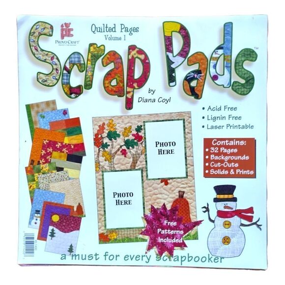 ScrapPads CHRISTMAS/FALL SCRAPBOOK By Diane Coyle "Quilted Pages" Volume - Picture 1 of 12